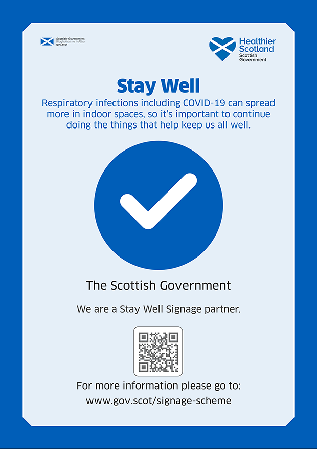 Example PDF poster of the Stay Well Signage